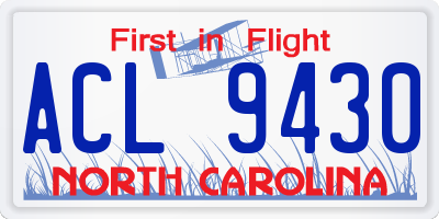 NC license plate ACL9430