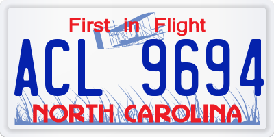 NC license plate ACL9694