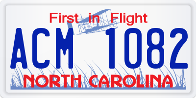NC license plate ACM1082
