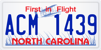NC license plate ACM1439