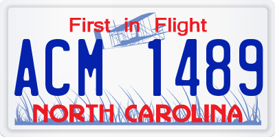 NC license plate ACM1489