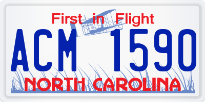 NC license plate ACM1590