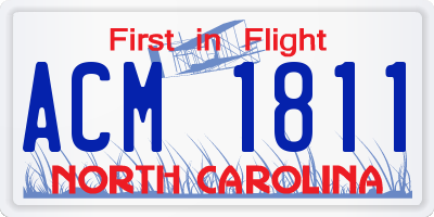 NC license plate ACM1811