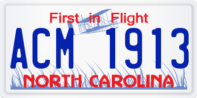 NC license plate ACM1913