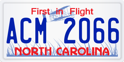 NC license plate ACM2066