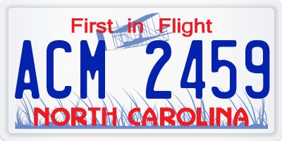 NC license plate ACM2459