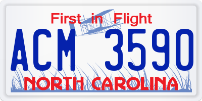 NC license plate ACM3590