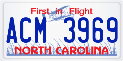 NC license plate ACM3969
