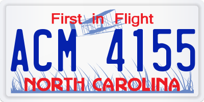 NC license plate ACM4155