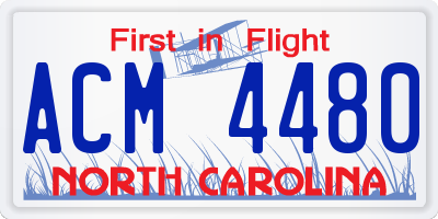 NC license plate ACM4480