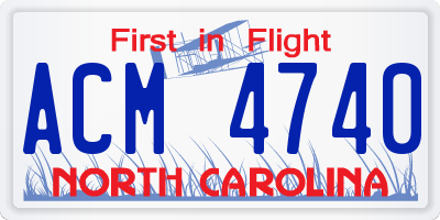 NC license plate ACM4740