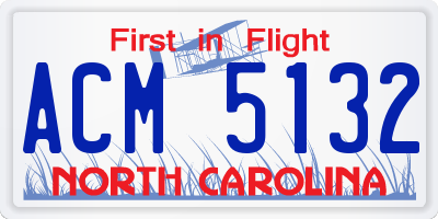NC license plate ACM5132