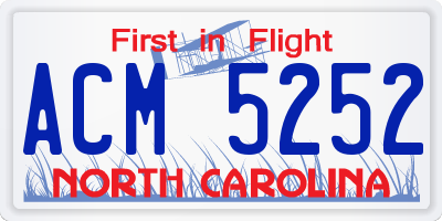 NC license plate ACM5252