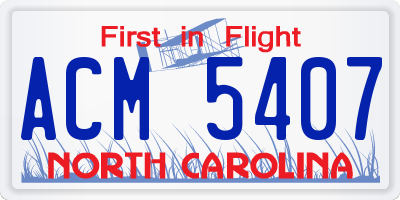 NC license plate ACM5407