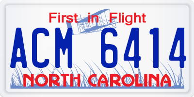 NC license plate ACM6414