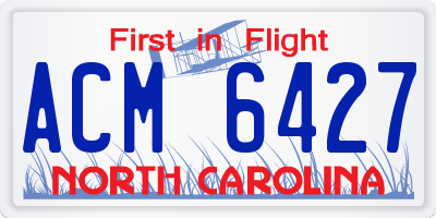 NC license plate ACM6427