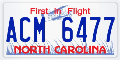 NC license plate ACM6477