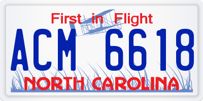 NC license plate ACM6618
