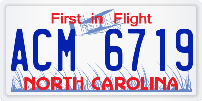 NC license plate ACM6719