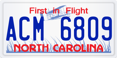 NC license plate ACM6809