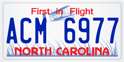 NC license plate ACM6977