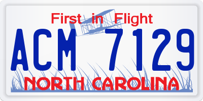 NC license plate ACM7129