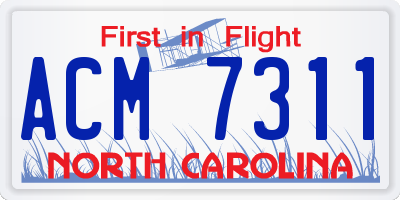 NC license plate ACM7311