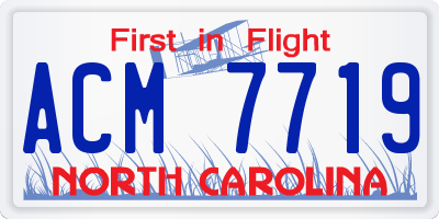 NC license plate ACM7719