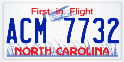 NC license plate ACM7732