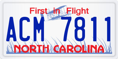 NC license plate ACM7811