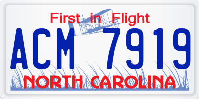 NC license plate ACM7919