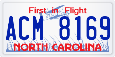 NC license plate ACM8169