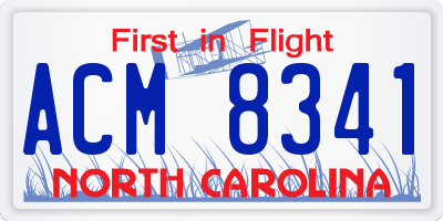 NC license plate ACM8341