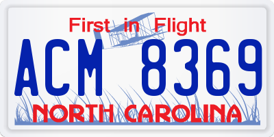 NC license plate ACM8369