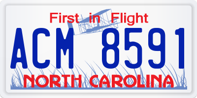NC license plate ACM8591