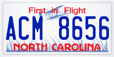 NC license plate ACM8656