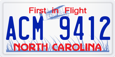 NC license plate ACM9412