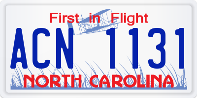 NC license plate ACN1131