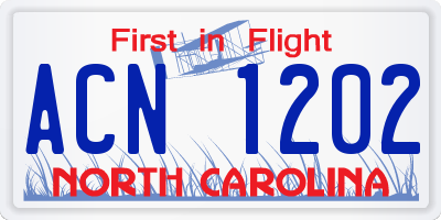 NC license plate ACN1202