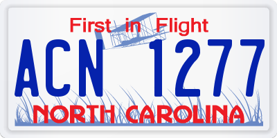 NC license plate ACN1277
