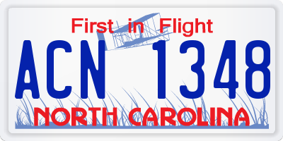 NC license plate ACN1348