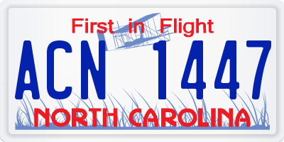 NC license plate ACN1447