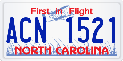 NC license plate ACN1521