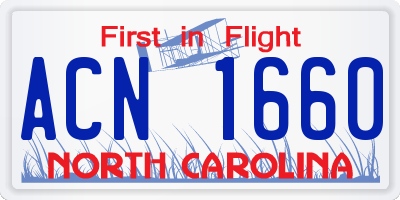 NC license plate ACN1660