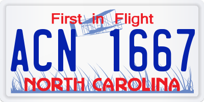 NC license plate ACN1667