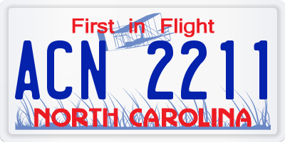 NC license plate ACN2211