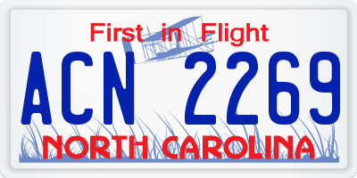 NC license plate ACN2269