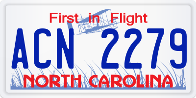 NC license plate ACN2279