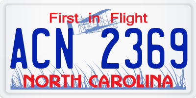 NC license plate ACN2369