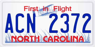 NC license plate ACN2372